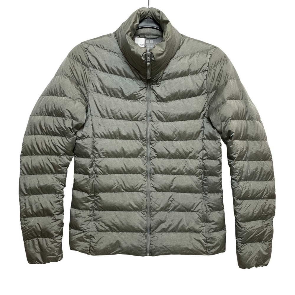 Uniqlo Jacket Womens Small Olive Green Ultra Light Down Puffer Water Repellent